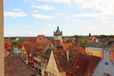 Vue générale sur Sélestat ou vue de la ville depuis l'appartement