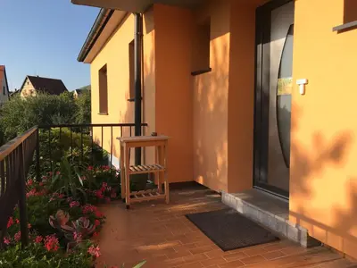 Balcon ou terrasse dans l'établissement le chemin du Meunier