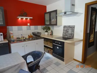 Cuisine ou kitchenette dans l'établissement LE KATZALA