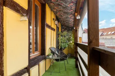 Coin salon dans l'établissement Appartement Pandore - Colmar City Center - Balcony