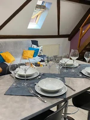 Coin salon dans l'établissement Gîte du Figuier 4 à 6 personnes Sélestat Centre-Alsace