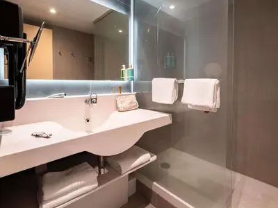 Salle de bains dans l'établissement Novotel Belfort Centre Atria