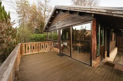 Balcon ou terrasse dans l'établissement Au Chalet d'Aline - Atypique pour 4 personnes