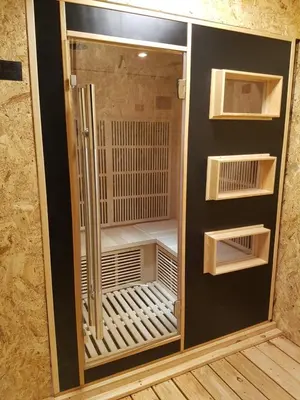 Plan de l'établissement La Pinéguette maison 12 personnes spa 6 pers décoration chalet sauna 4 pers