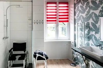 Salle de bains dans l'établissement Gîte d’Anna