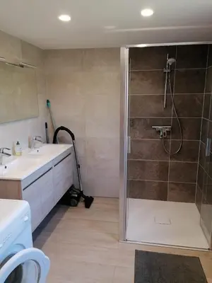 Salle de bains dans l'établissement Gîte Bartsch