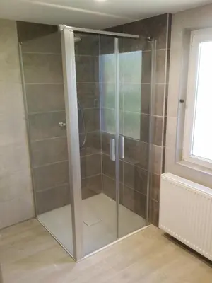 Salle de bains dans l'établissement Gîte Bartsch