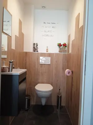 Salle de bains dans l'établissement Le gîte des Kritter