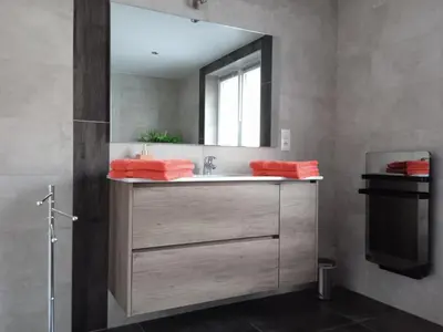Salle de bains dans l'établissement Le gîte des Kritter