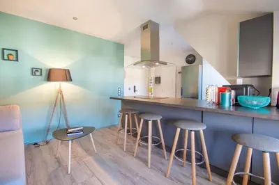 Cuisine ou kitchenette dans l'établissement Le 201-GregIMMO-Appart'Hôtel