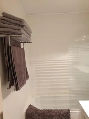 Salle de bains dans l'établissement Mulhouse,Grand appart cosy&lumineux, 78m2 , pour 5 personnes