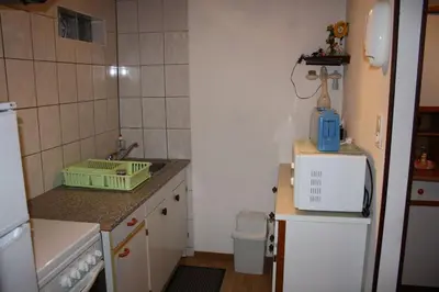 Cuisine ou kitchenette dans l'établissement Gite Lammer