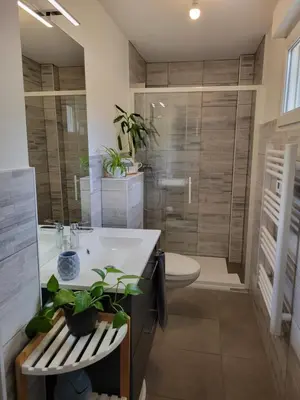 Salle de bains dans l'établissement Le Terramon - Appartement 4 personnes