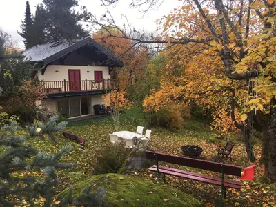 Jardin de l'établissement Chalet les airelles -chalet cosy près de colmar dans les vosges