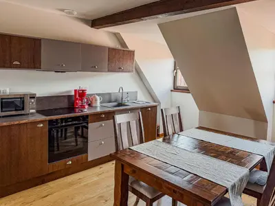 Cuisine ou kitchenette dans l'établissement Au Nid de Cigogne