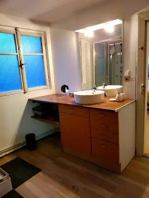 Salle de bains dans l'établissement charmant appartement alsacien