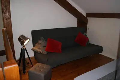 Coin salon dans l'établissement Lullaby House - Large, full comfort 5 star chalet house in the Vosges
