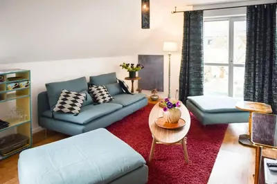Coin salon dans l'établissement Duplex tout équipé, proche centre-ville COLMAR, parking