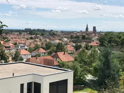 Vue générale sur Rouffach ou vue de la ville depuis l'appartement