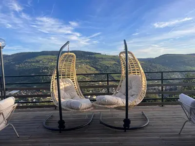Vue générale sur la montagne ou vue sur la montagne depuis l'appartement