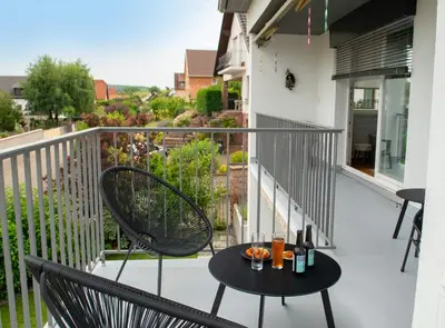 Balcon ou terrasse dans l'établissement Gite Les deux belettes
