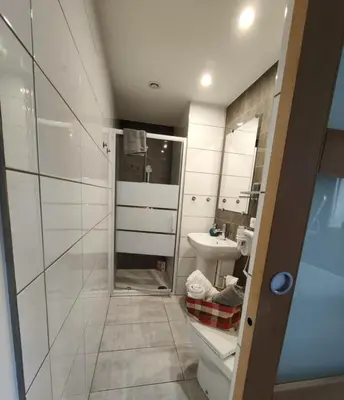Salle de bains dans l'établissement Chez Stef