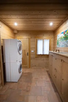 Cuisine ou kitchenette dans l'établissement Chalet Skadi