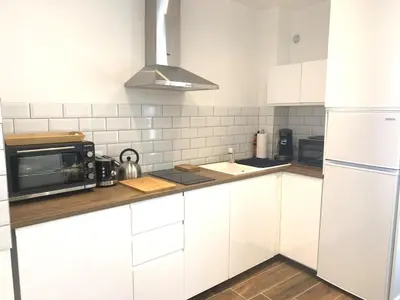 Cuisine ou kitchenette dans l'établissement Gite du Grillen Colmar