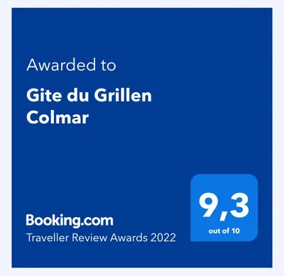 Certificat, récompense, panneau ou autre document affiché dans l'établissement Gite du Grillen Colmar