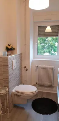 Salle de bains dans l'établissement Gîte Les lavandières