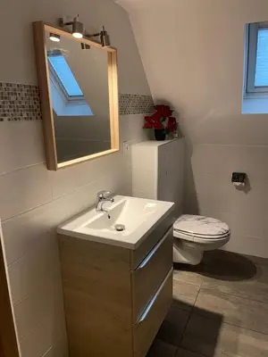 Salle de bains dans l'établissement Gîte Les lavandières