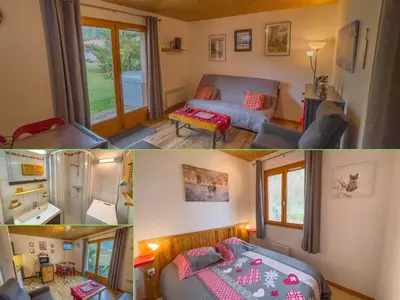 Un ou plusieurs lits dans un hébergement de l'établissement Joli appartement 'Les Airelles du Lac' T2, rez de jardin, parking