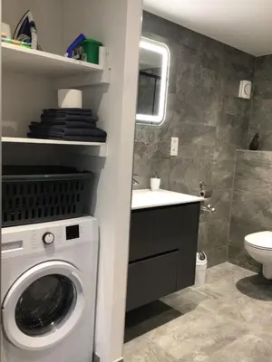 Salle de bains dans l'établissement Gîte d’Alsace l’Escale