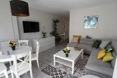 Coin salon dans l'établissement COLMAR SWEET HOME