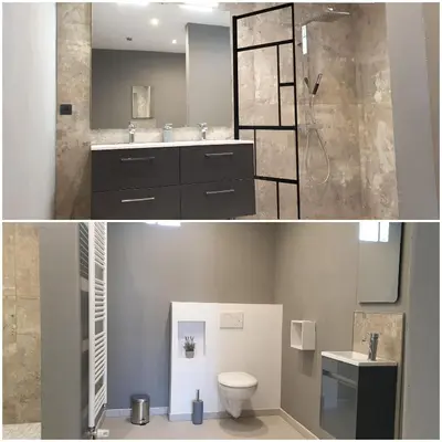 Salle de bains dans l'établissement Gîte des Vosges du Sud