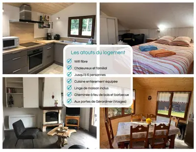 Cuisine ou kitchenette dans l'établissement Chalet CHLOE - wifi, BBQ, parking