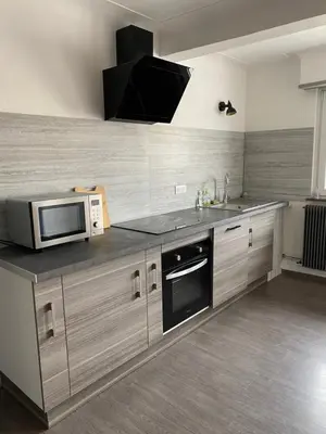 Cuisine ou kitchenette dans l'établissement Gîte Célia