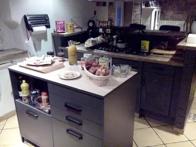 Cuisine ou kitchenette dans l'établissement LE JR 70 Relais Motards