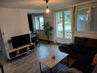 Télévision ou salle de divertissement dans l'établissement Le petit vosgien