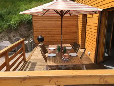 Balcon ou terrasse dans l'établissement Le Chalet La Cigogne et Le Chamois