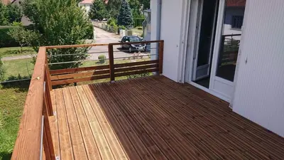 Balcon ou terrasse dans l'établissement Maison indépend. 6 personnes à 10 mn de Gérardmer