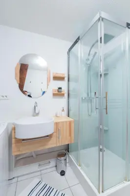 Salle de bains dans l'établissement Au Cocon des Cigognes