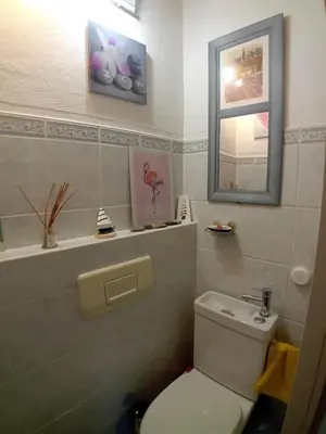 Salle de bains dans l'établissement Chambre spacieuse dans joli village alsacien