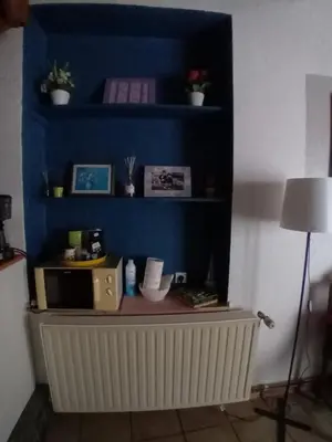 Plateau bouilloire dans l'établissement Chambre spacieuse dans joli village alsacien