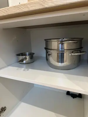 Cuisine ou kitchenette dans l'établissement Le 2 - Très Beau T3 1er étage tout confort, neuf, Mulhouse centre - stationnement gratuit