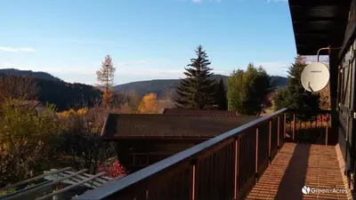 Vue générale sur la montagne ou vue sur la montagne depuis le chalet