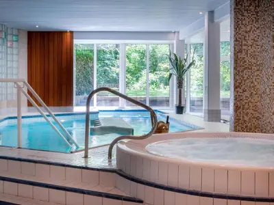 Piscine de l'établissement Les Appartements du Parc - Accès piscine et spa ou située à proximité