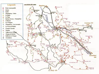Plan de l'établissement Gîte nature, 15 km de Gérardmer, randonnée, ski, jardin, terrasse, BBQ, équipements bébé inclus - FR-1-589-64