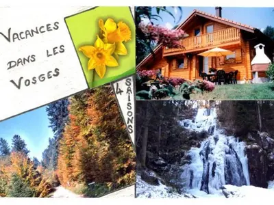 Plan de l'établissement Chalet confortable à Cleurie avec WIFI, cheminée et terrasse - FR-1-589-71