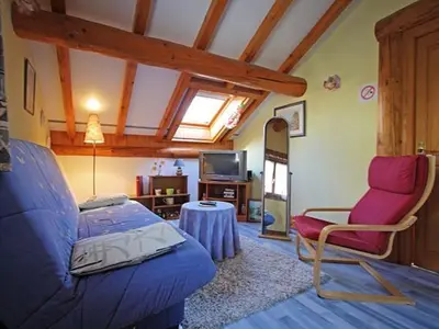 Télévision ou salle de divertissement dans l'établissement Gîte spacieux et confortable avec terrasse, proche activités montagne, à Ferdrupt - FR-1-589-146